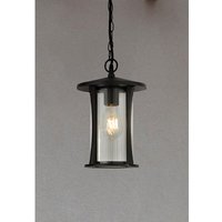 Product photograph of Pagoda Outdoor Ceiling Pendant Light In Black With Clear Glass from Furniture in Fashion