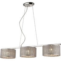 Product photograph of Palace 3 Light Crystal Droplet Pendant Light In Chrome Sliver from Furniture in Fashion