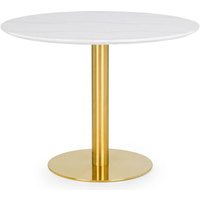 Product photograph of Pahana Round Wooden Dining Table In White Marble Effect from Furniture in Fashion