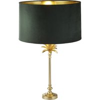 Product photograph of Palm Green Velvet Shade Table Lamp In Satin Brass from Furniture in Fashion