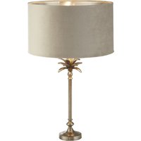 Product photograph of Palm Taupe Velvet Shade Table Lamp In Antique Nickel from Furniture in Fashion