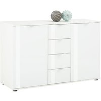 Product photograph of Palmer Wooden Sideboard With White Gloss Fronts In Matt White from Furniture in Fashion