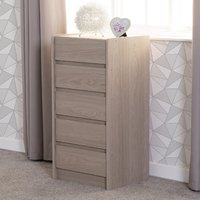 Product photograph of Palmyra Wooden Chest Of 5 Drawers In Smoked Ash from Furniture in Fashion