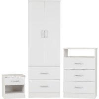 Product photograph of Pana Wooden Furniture Set With 2 Doors Wardrobe In White from Furniture in Fashion