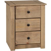 Product photograph of Prinsburg Wooden 3 Drawers Bedside Cabinet In Natural Wax from Furniture in Fashion