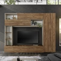 Product photograph of Pandora Wooden Entertainment Unit In Cashmere And Mercure Oak from Furniture in Fashion