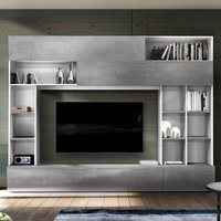 Product photograph of Pandora Wooden Entertainment Unit In White And Cement from Furniture in Fashion