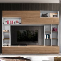 Product photograph of Pandora Wooden Entertainment Unit In White And Stelvio Walnut from Furniture in Fashion