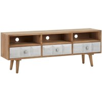 Product photograph of Papeka Wooden Sideboard With 2 Doors In Natural And Whitewash from Furniture in Fashion