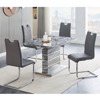 Product photograph of Parini Small Extending Melange Dining Table 4 Petra Grey Chairs from Furniture in Fashion