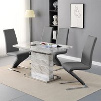 Product photograph of Parini Small Extending Magnesia Dining Table 4 Demi Grey Chairs from Furniture in Fashion