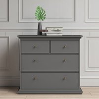 Product photograph of Paroya Wooden Chest Of 4 Drawers In Matt Grey from Furniture in Fashion