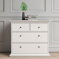 Product photograph of Paroya Wooden Chest Of 4 Drawers In White from Furniture in Fashion