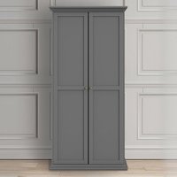 Product photograph of Paroya Wooden Wardrobe With 2 Doors In Matt Grey from Furniture in Fashion