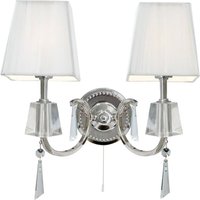 Product photograph of Partico 2 Light White Tapered Shade Wall Light In Chrome from Furniture in Fashion
