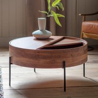 Product photograph of Pawhuska Round Wooden Storage Coffee Table In Natural from Furniture in Fashion