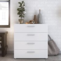 Product photograph of Perkin Wooden Chest Of 4 Drawers In White from Furniture in Fashion