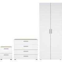 Product photograph of Perkin Wooden Furniture Set With 2 Doors Wardrobe In White from Furniture in Fashion