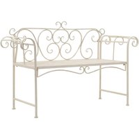Product photograph of Piper Steel Garden Seating Bench In Antique White from Furniture in Fashion