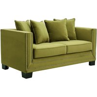 Product photograph of Pipirima Upholstered Velvet 2 Seater Sofa In Moss Green from Furniture in Fashion