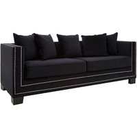 Product photograph of Pipirima Upholstered Velvet 3 Seater Sofa In Black from Furniture in Fashion