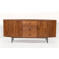 Product photograph of Plano Acacia Wood Sideboard With 2 Doors 3 Drawers In Walnut from Furniture in Fashion