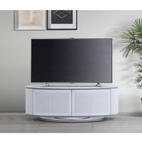 Product photograph of Lanza High Gloss Tv Stand With Push Release Doors In White from Furniture in Fashion