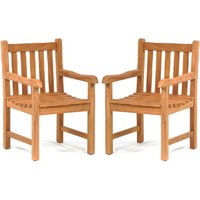 Product photograph of Prague Teak Wooden Outdoor Arm Chairs In Pair from Furniture in Fashion