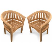 Product photograph of Prattville Teak Wooden Outdoor Arm Chairs In Pair from Furniture in Fashion