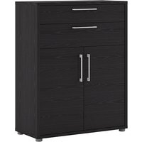 Product photograph of Prax 2 Doors 2 Drawers Office Storage Cabinet In Black from Furniture in Fashion