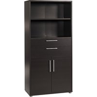 Product photograph of Prax Tall 2 Doors 2 Drawers Office Storage Cabinet In Black from Furniture in Fashion