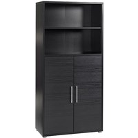 Product photograph of Prax 2 Doors 4 Shelves Office Storage Cabinet In Black from Furniture in Fashion