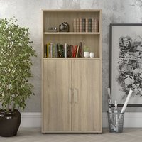 Product photograph of Prax 2 Doors 4 Shelves Office Storage Cabinet In Oak from Furniture in Fashion