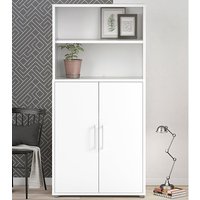 Product photograph of Prax 2 Doors 4 Shelves Office Storage Cabinet In White from Furniture in Fashion