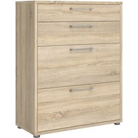 Product photograph of Prax 4 Drawers 2 Shelves Office Storage Cabinet In Oak from Furniture in Fashion