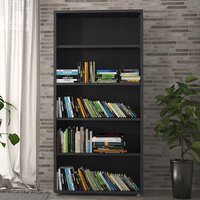 Product photograph of Prax Wooden 4 Shelves Home And Office Bookcase In Black from Furniture in Fashion