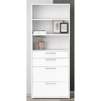 Product photograph of Prax 5 Shelves 2 Drawers Office Storage Cabinet In White from Furniture in Fashion