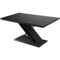 Product photograph of Prica Black Glass Top Dining Table With Black Base from Furniture in Fashion