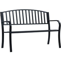 Product photograph of Prisha Steel Garden Seating Bench In Black from Furniture in Fashion