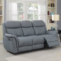 Product photograph of Proxima Manual Fabric Recliner 3 Seater Sofa In Slate Grey from Furniture in Fashion