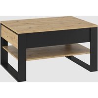 Product photograph of Qesso Wooden Coffee Table In Artisan Oak With Undershelf from Furniture in Fashion