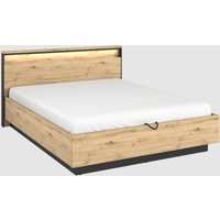 Product photograph of Qesso Wooden Ottoman Super King Size Bed In Artisan Oak And Led from Furniture in Fashion