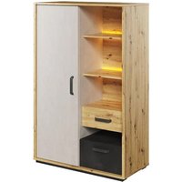 Product photograph of Quincy Kids Wooden Storage Cabinet In Artisan Oak And Led from Furniture in Fashion