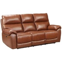 Product photograph of Radford Leather Electric Recliner 3 Seater Sofa In Saddle from Furniture in Fashion