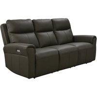 Product photograph of Raivis Leather Electric Recliner 3 Seater Sofa In Ash from Furniture in Fashion