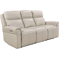 Product photograph of Raivis Leather Electric Recliner 3 Seater Sofa In Stone from Furniture in Fashion