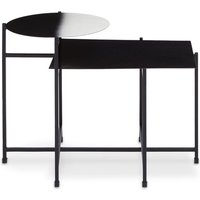 Product photograph of Ramita 2 Tier Metal Side Table In Black And White from Furniture in Fashion