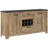 Product photograph of Rapilla Wooden Sideboard With 2 Doors In Chestnut Matera Grey from Furniture in Fashion