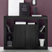 Product photograph of Raya Wooden Sideboard With 2 Doors In Black Oak from Furniture in Fashion