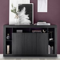 Product photograph of Raya Wooden Sideboard With 3 Doors In Black Oak from Furniture in Fashion